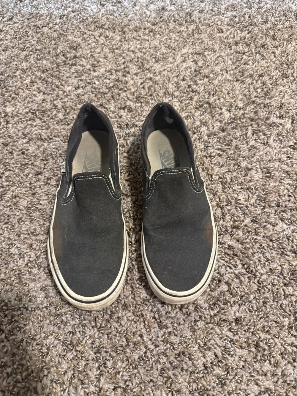 Vans Black Canvas Slip-On Loafers